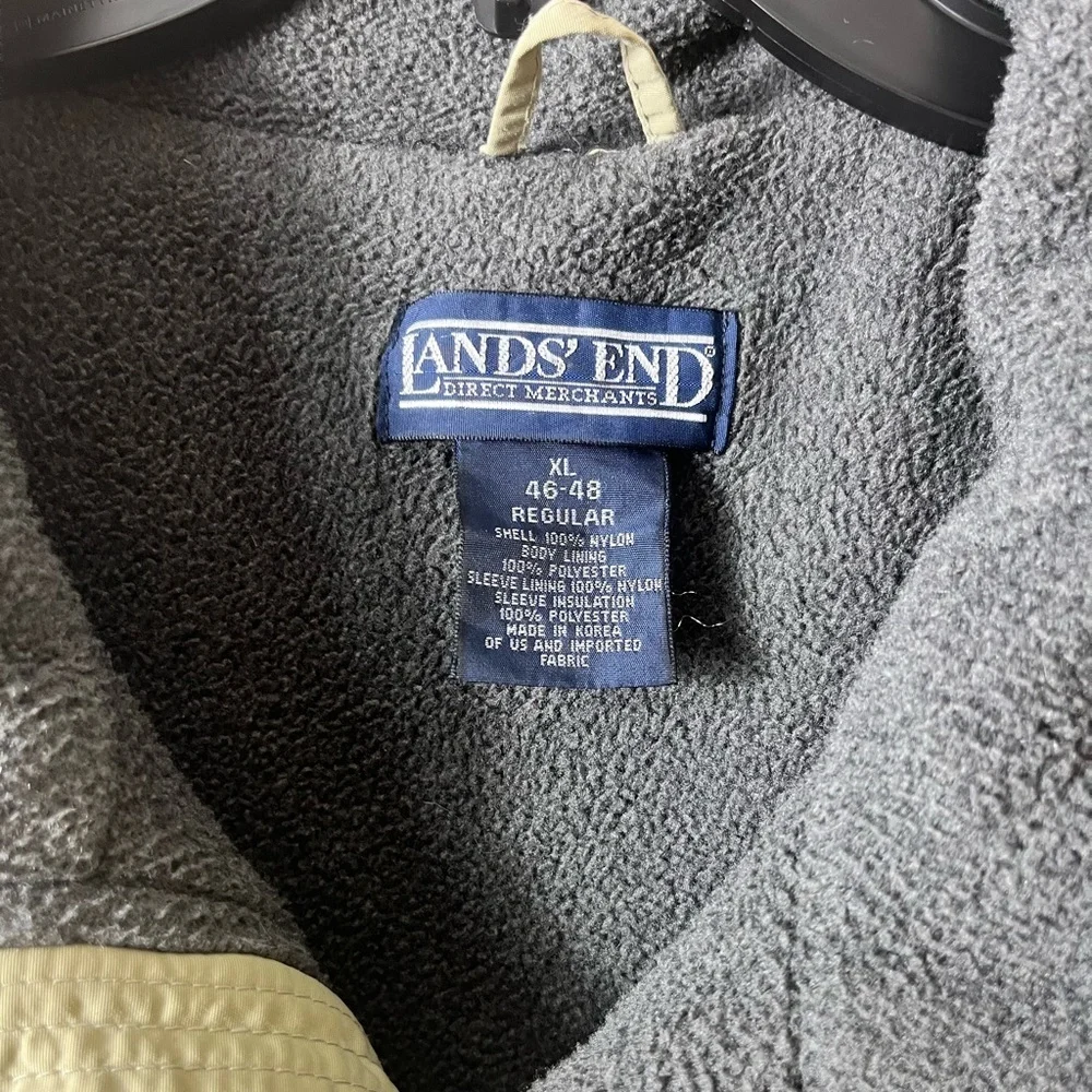 Lands' End Vintage 90s‎ Tan Squall Jacket XL  46/48 Gorpcore Fleece Lined